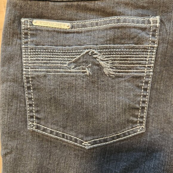 Jordache Jeans Straight Dark Wash Black Denim Bow Ankle Zip Size‎ 30 - 32x26 EUC - Picture 10 of 16